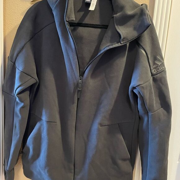 Adidas Men’s ZNE Hooded Black Zip Up Jacket L - Picture 1 of 16